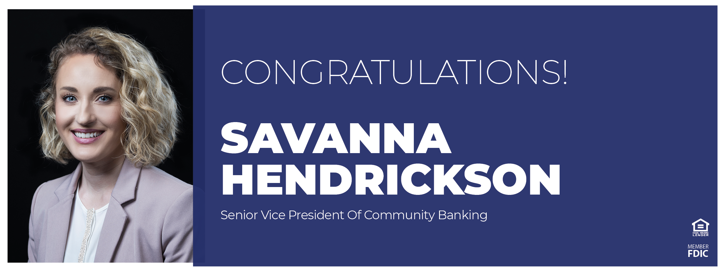 Savanna Hendrickson headshot as new Senior Vice Preside