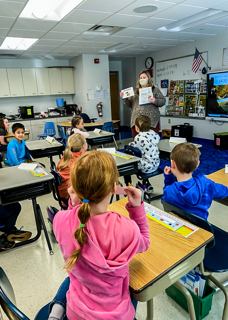 junior achievement being taught in a classroom