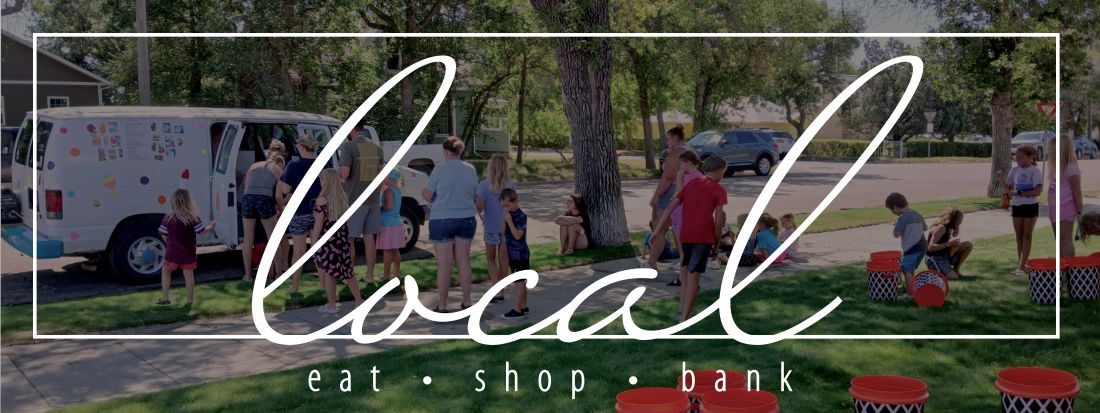 eat shop local with Ames A La Mode in the background