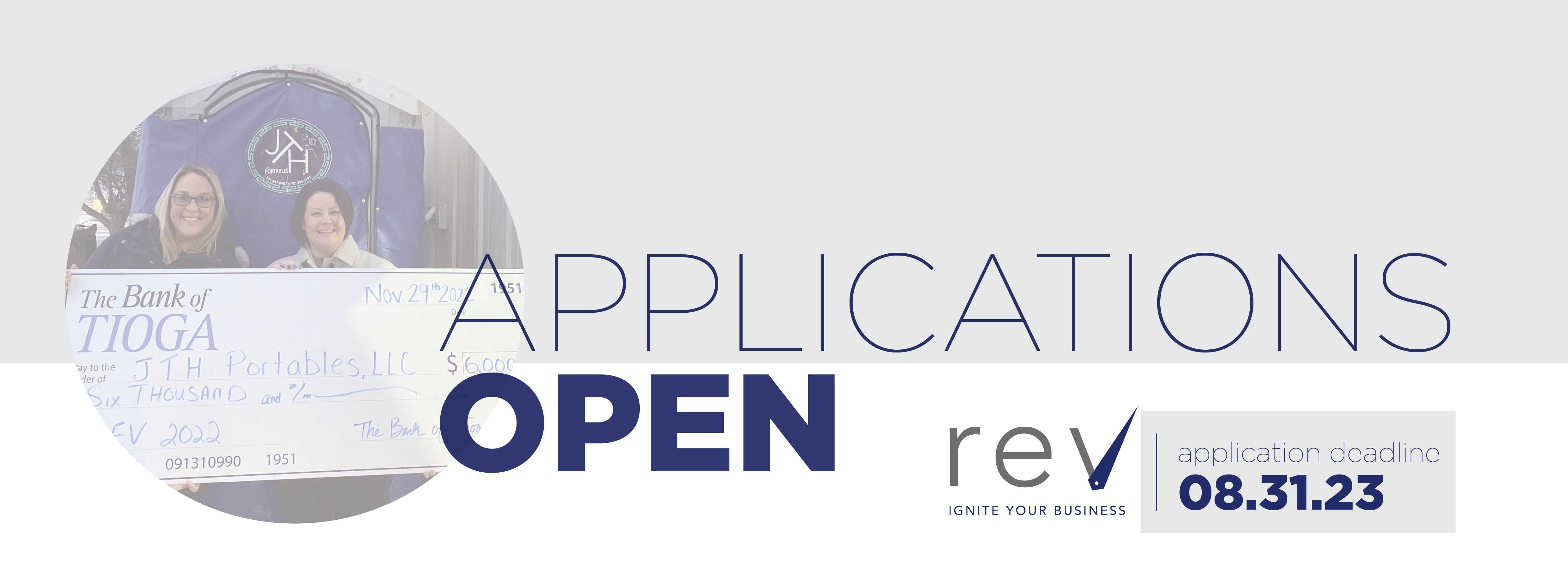Rev applications open now until August 31st, 2023 