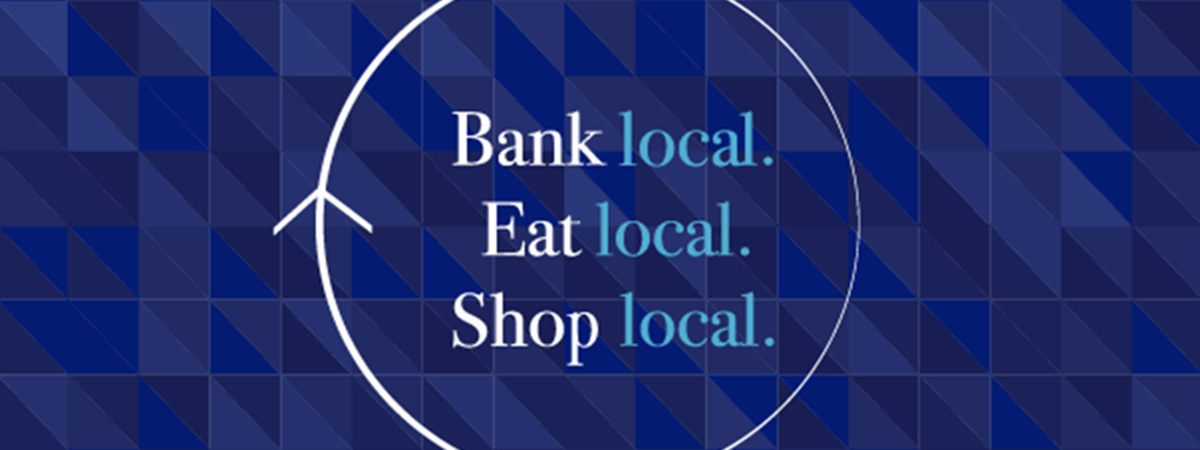 eat shop bank local logo