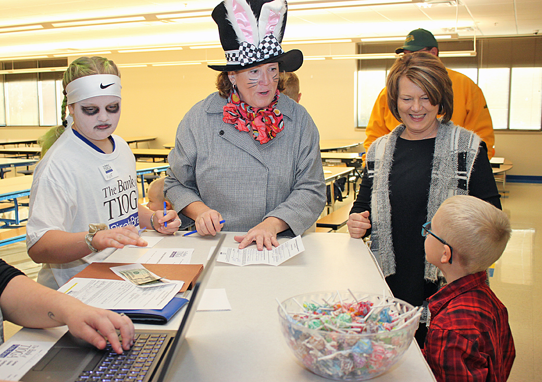 joy sparks with students on opening day