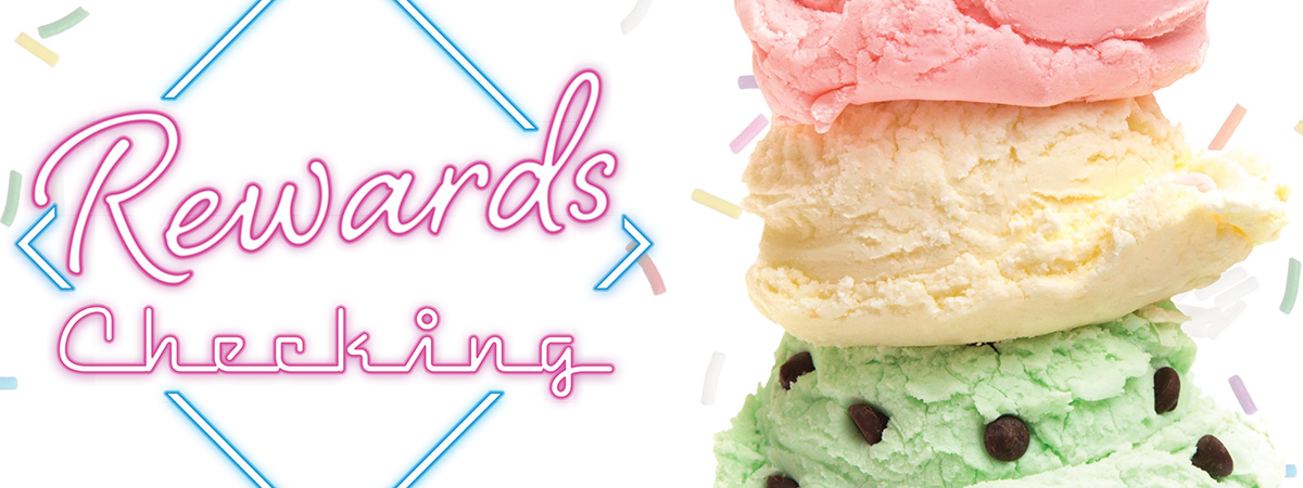 colored scoops of ice cream stacked by neon sign